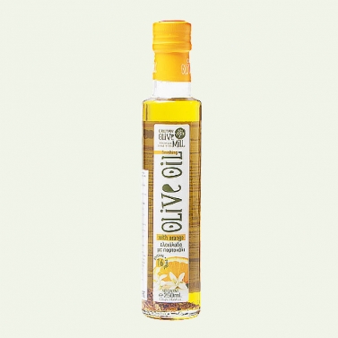 На фото изображено Масло оливковое Extra Virgin с апельсином, 0,25л