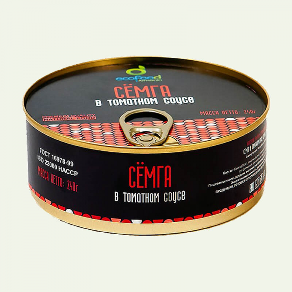 На фото изображено Сёмга в томатном соусе, 240 гр