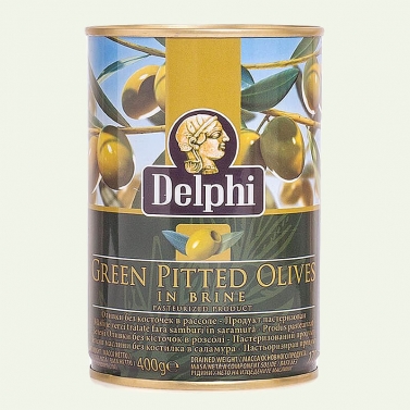 На фото изображено Оливки без косточки в рассоле DELPHI Superior 261-290, 400г